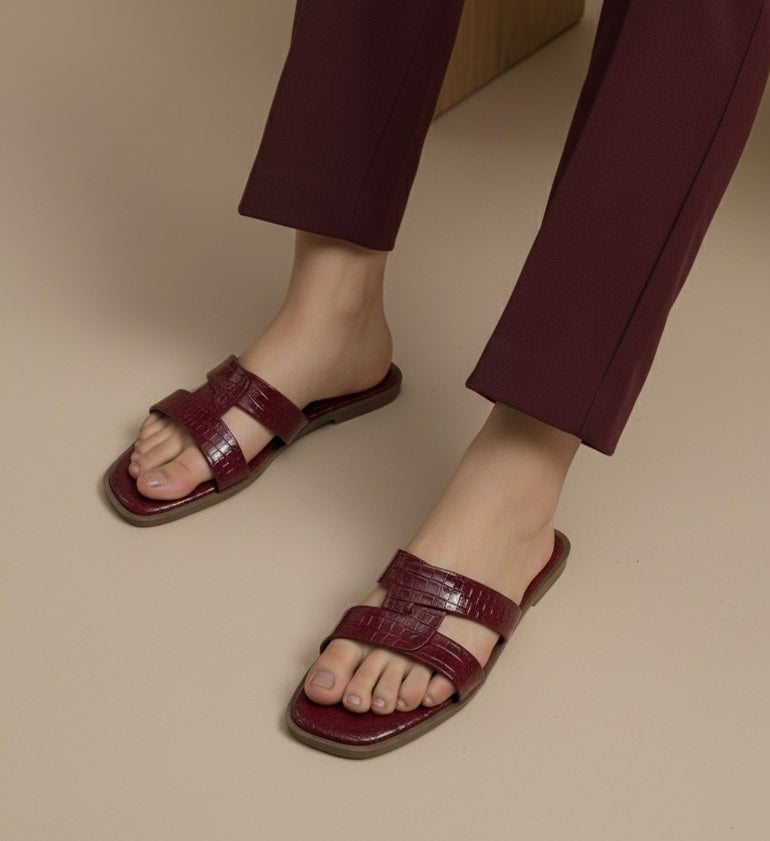 Meesh croc flats