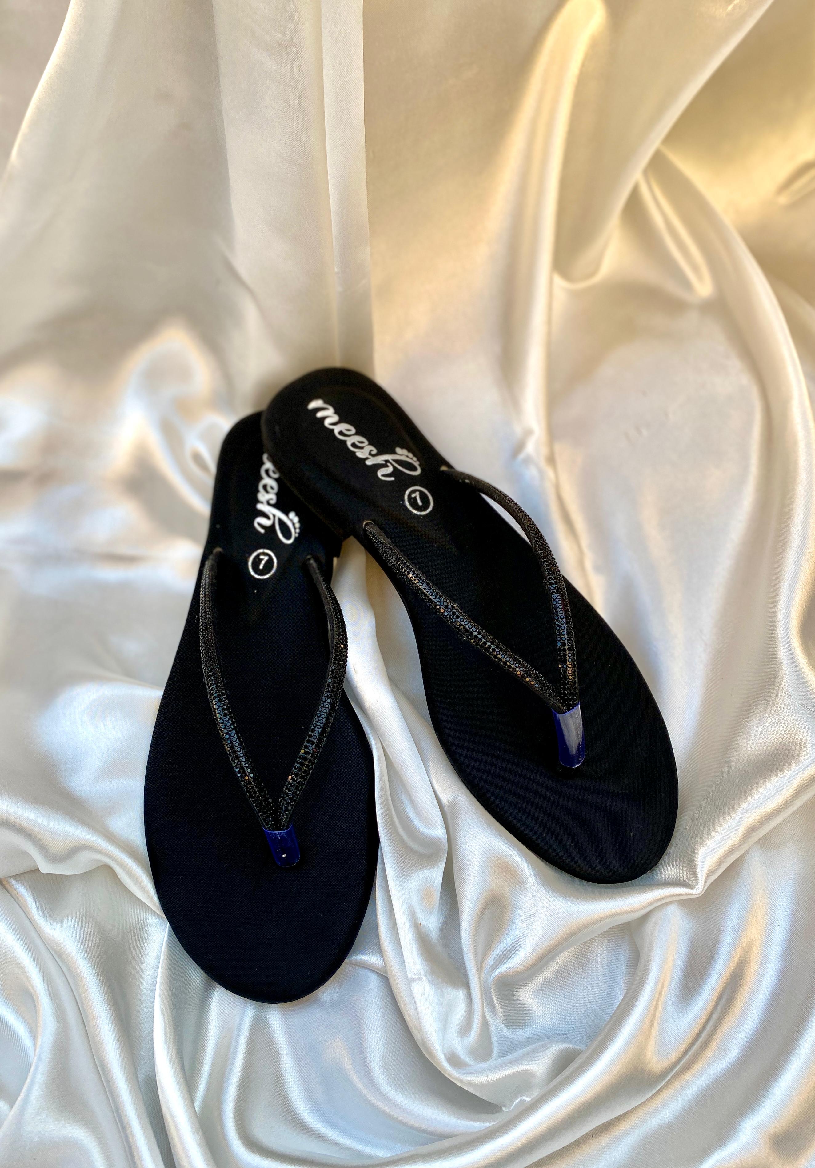 black two stripe flats