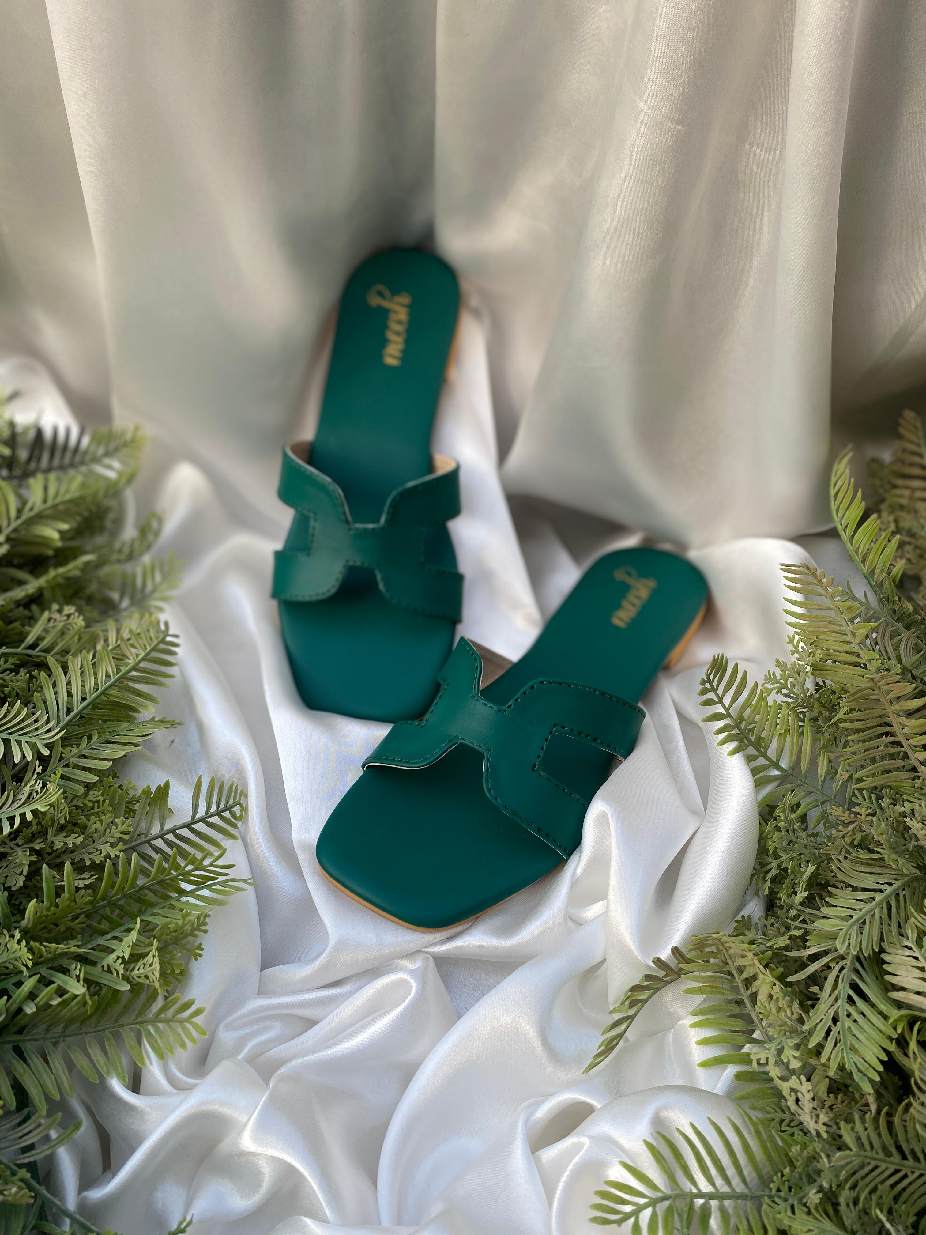 casual green flats